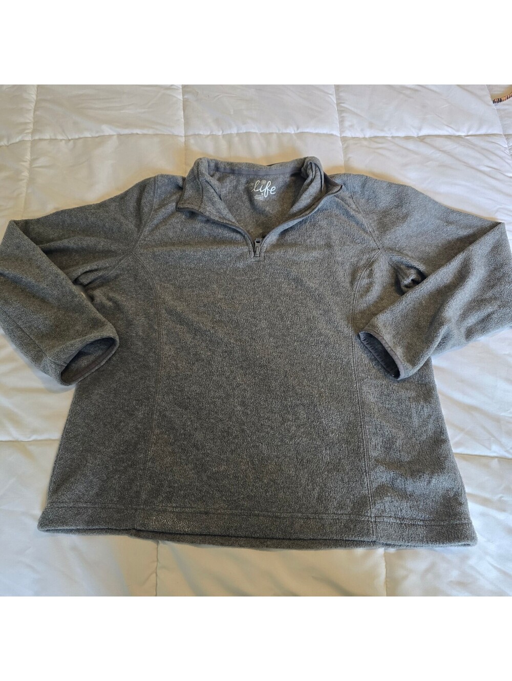 Made for Life Gray Quarter Zip Fleece Pullover